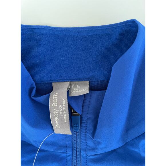 NWT Sweaty Betty Womens Size 6 Blue Fast Lane Zip Up Running Jacket Athleisure - Picture 10 of 16